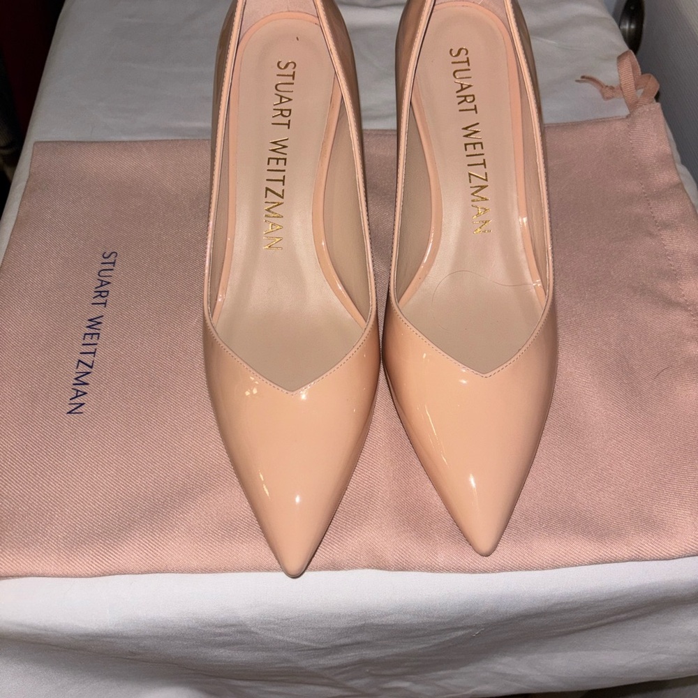 Stuart Weitzman Blush Patent Leather Heels